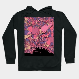 Naples Map Pattern in Purple & Pink Hoodie